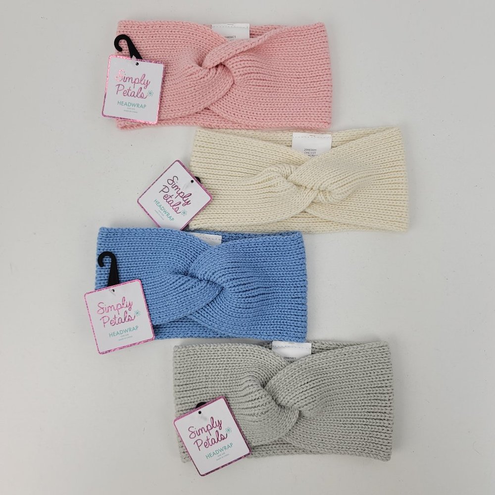 Lot of 4 New Simply Petals Soft Acrylic Sweater Headband Ear Warmer Head Wrap